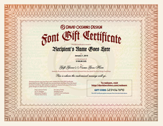 Gift Certificate sample