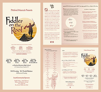 Tri-fold marketing brochure - Fiddler on the Roof