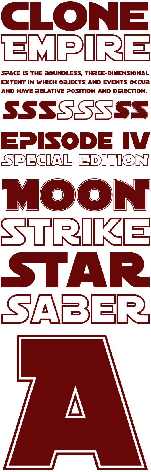 Star Wars font - Astro font - by David Occhino Design - Sample