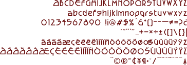 Alien Encounter font character set