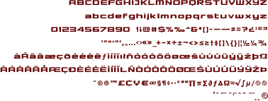 Galax-E font character set