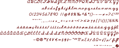 School Cursive LOE character set