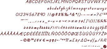 School Manuscfipt LOE character set