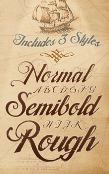 Pirate font - TradeWind font - styles by David Occhino Design